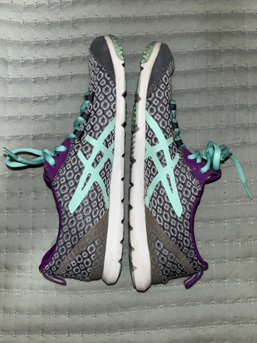 ASICS Women’s MetroLyte Gem Walking Shoes - Purple & Mint Green - W7.5